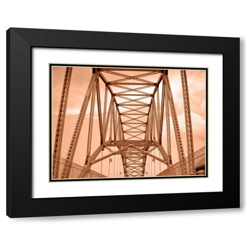 Sepia Bridge Black Modern Wood Framed Art Print with Double Matting by Rodriguez, Jairo
