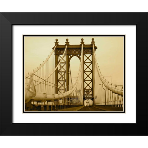 New York Bridge I Black Modern Wood Framed Art Print with Double Matting by Rodriguez, Jairo