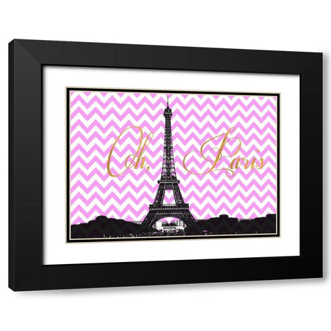 Oh Paris Black Modern Wood Framed Art Print with Double Matting by Navas, Emily