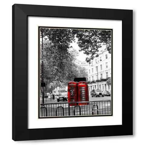 Telephone Black Modern Wood Framed Art Print with Double Matting by Navas, Emily