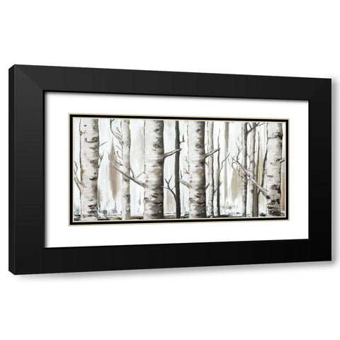 White Birch Forest Black Modern Wood Framed Art Print with Double Matting by Pinto, Patricia