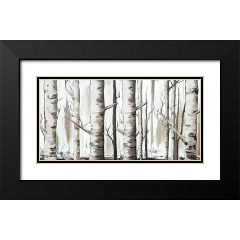 White Birch Forest Black Modern Wood Framed Art Print with Double Matting by Pinto, Patricia