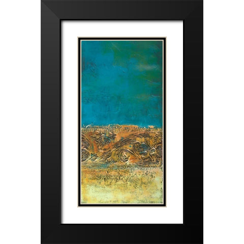 Rustic Frieze on Teal I Black Modern Wood Framed Art Print with Double Matting by Loreth, Lanie