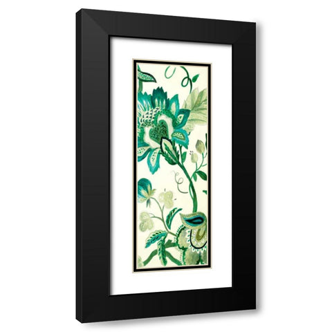 Green Capri Floral II Black Modern Wood Framed Art Print with Double Matting by Loreth, Lanie