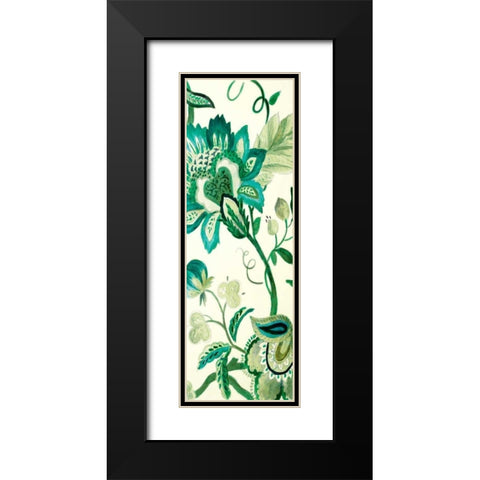 Green Capri Floral II Black Modern Wood Framed Art Print with Double Matting by Loreth, Lanie