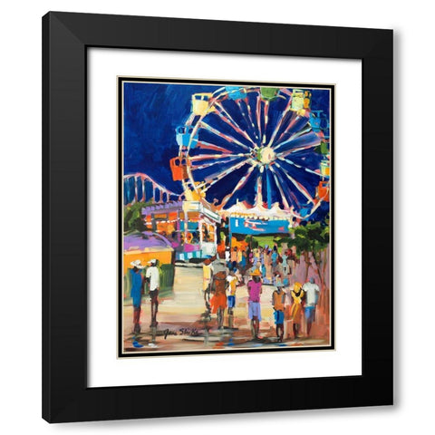Carnival Black Modern Wood Framed Art Print with Double Matting by Slivka, Jane