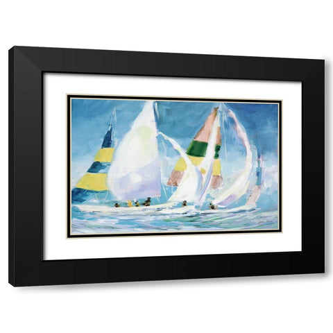 Sailing Away I Black Modern Wood Framed Art Print with Double Matting by Slivka, Jane