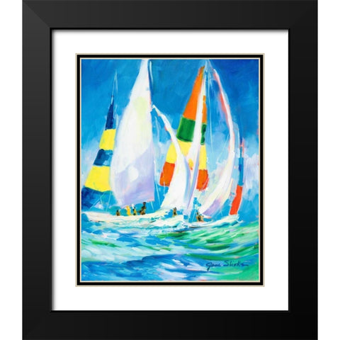 Come Sail Away Black Modern Wood Framed Art Print with Double Matting by Slivka, Jane