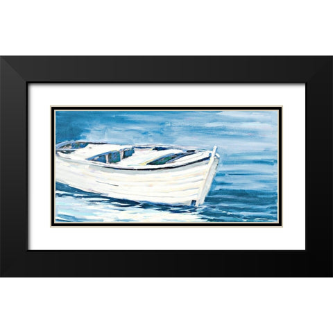 Shoreside Boat Black Modern Wood Framed Art Print with Double Matting by Slivka, Jane