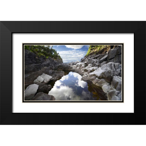 Reflecting Ravine Black Modern Wood Framed Art Print with Double Matting by Nawrocke, Bruce