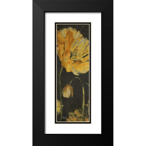 Poppy Garden Panel I Black Modern Wood Framed Art Print with Double Matting by Pinto, Patricia