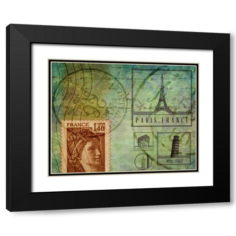 Travel Collage III Black Modern Wood Framed Art Print with Double Matting by Ritter, Gina