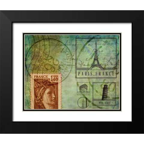 Travel Collage III Black Modern Wood Framed Art Print with Double Matting by Ritter, Gina