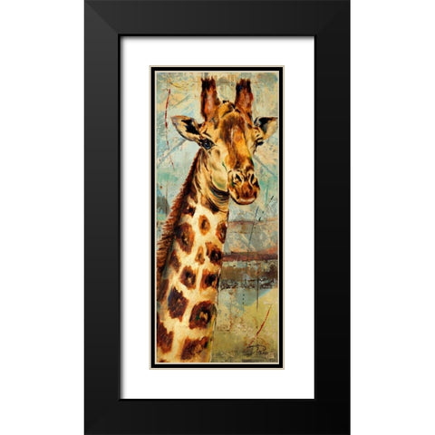 New Safari on Teal I Black Modern Wood Framed Art Print with Double Matting by Pinto, Patricia