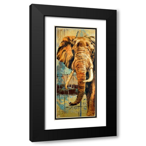 New Safari on Teal II Black Modern Wood Framed Art Print with Double Matting by Pinto, Patricia