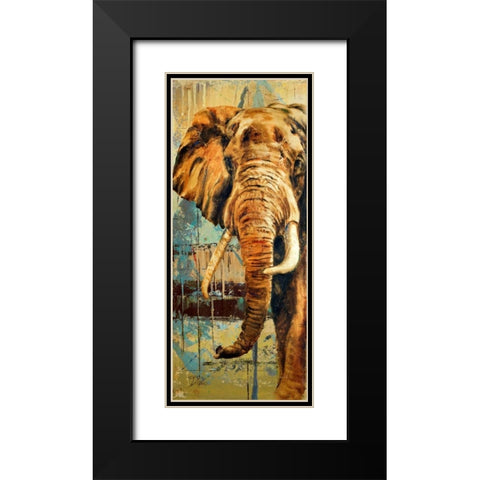 New Safari on Teal II Black Modern Wood Framed Art Print with Double Matting by Pinto, Patricia