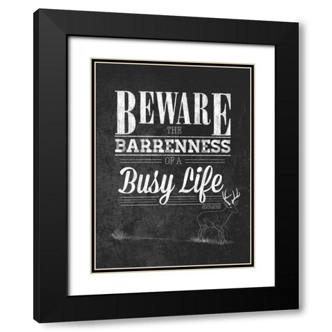 Beware with Border Black Modern Wood Framed Art Print with Double Matting by Sundance Studio