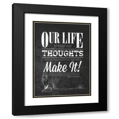 Our Life with Border Black Modern Wood Framed Art Print with Double Matting by Sundance Studio