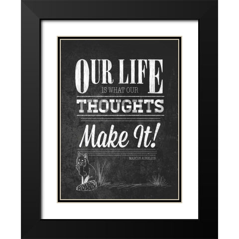 Our Life with Border Black Modern Wood Framed Art Print with Double Matting by Sundance Studio