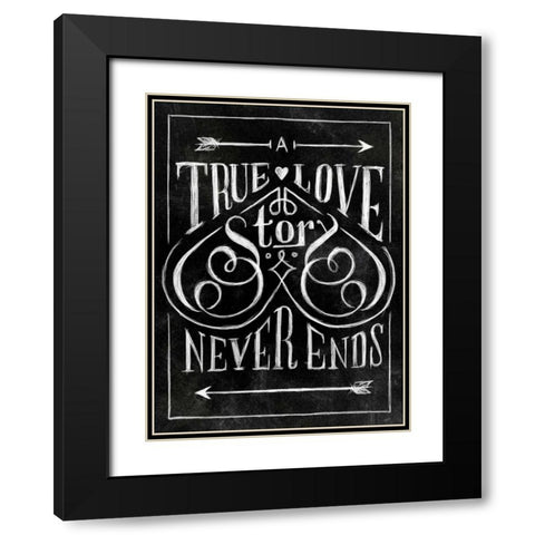 True Love with Border Black Modern Wood Framed Art Print with Double Matting by Sundance Studio