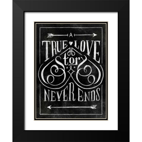 True Love with Border Black Modern Wood Framed Art Print with Double Matting by Sundance Studio