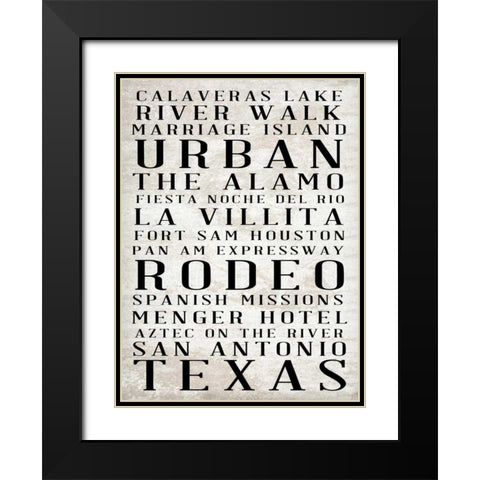 Southwest Text Border I Black Modern Wood Framed Art Print with Double Matting by Sundance Studio