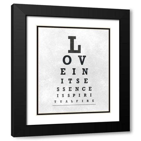 Eye Chart Typography I Black Modern Wood Framed Art Print with Double Matting by SD Graphics Studio