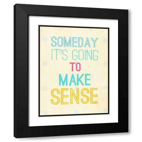 Sense Black Modern Wood Framed Art Print with Double Matting by SD Graphics Studio