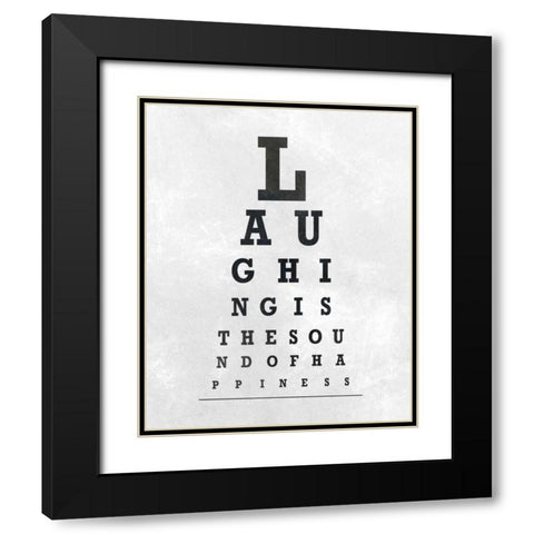 Eye Chart Typography II Black Modern Wood Framed Art Print with Double Matting by SD Graphics Studio