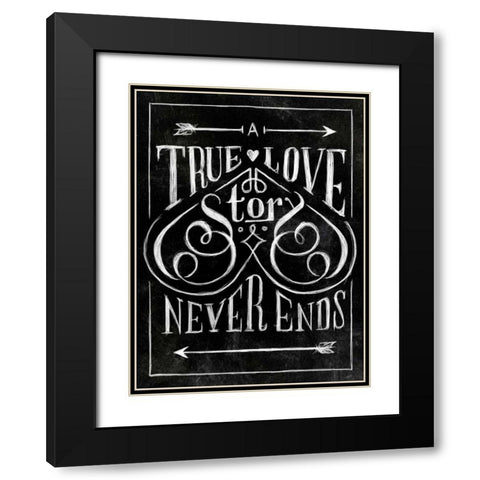 True Love Black Modern Wood Framed Art Print with Double Matting by SD Graphics Studio