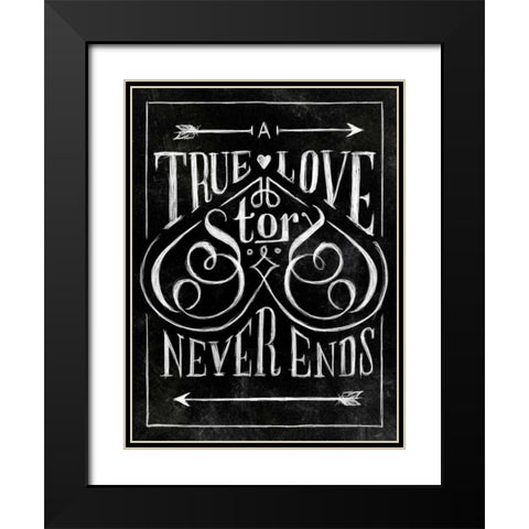 True Love Black Modern Wood Framed Art Print with Double Matting by SD Graphics Studio