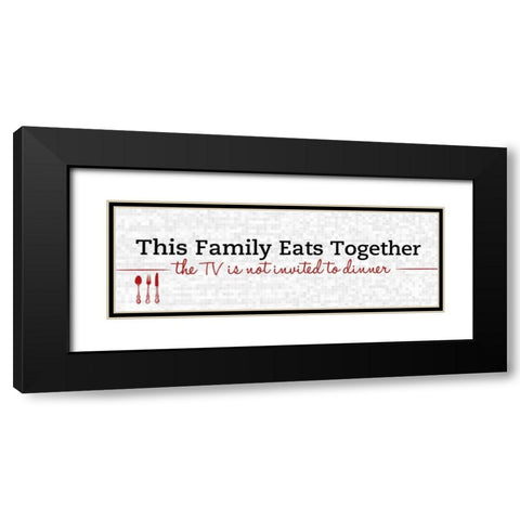 Family Eats Together Black Modern Wood Framed Art Print with Double Matting by SD Graphics Studio