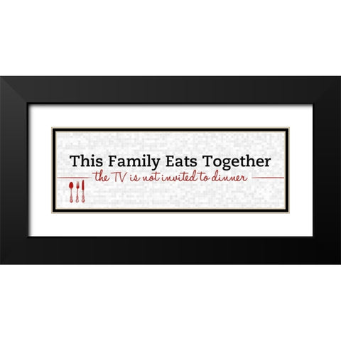 Family Eats Together Black Modern Wood Framed Art Print with Double Matting by SD Graphics Studio