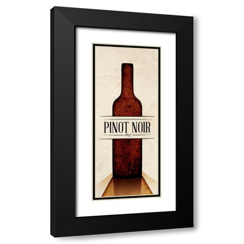 Vintage Wine I Black Modern Wood Framed Art Print with Double Matting by SD Graphics Studio