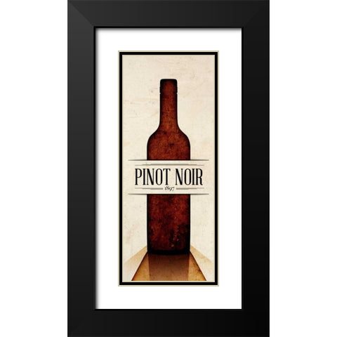 Vintage Wine I Black Modern Wood Framed Art Print with Double Matting by SD Graphics Studio