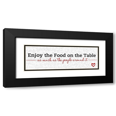 Enjoy the Food Black Modern Wood Framed Art Print with Double Matting by SD Graphics Studio