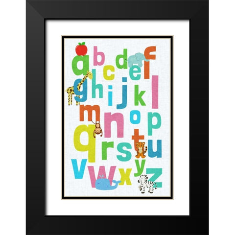 Alphabet Black Modern Wood Framed Art Print with Double Matting by SD Graphics Studio