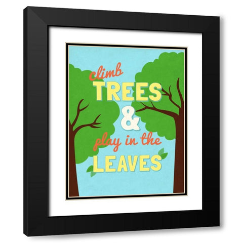 Climb Trees Black Modern Wood Framed Art Print with Double Matting by SD Graphics Studio