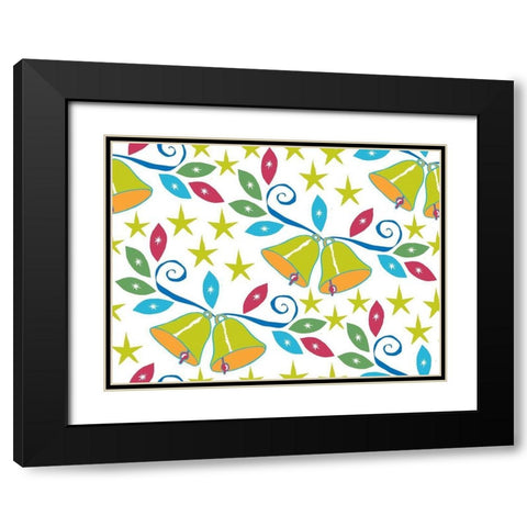 Holiday Times Pattern III Black Modern Wood Framed Art Print with Double Matting by Biscardi, Nicholas