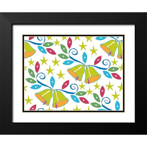 Holiday Times Pattern III Black Modern Wood Framed Art Print with Double Matting by Biscardi, Nicholas