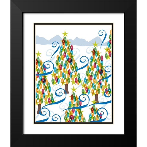 Holiday Times Pattern I Black Modern Wood Framed Art Print with Double Matting by Biscardi, Nicholas