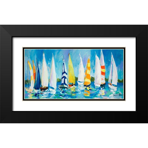 The Regatta Black Modern Wood Framed Art Print with Double Matting by Slivka, Jane