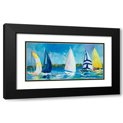 The Regatta I Black Modern Wood Framed Art Print with Double Matting by Slivka, Jane