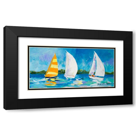 The Regatta II Black Modern Wood Framed Art Print with Double Matting by Slivka, Jane