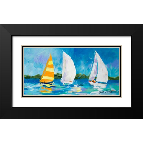 The Regatta II Black Modern Wood Framed Art Print with Double Matting by Slivka, Jane