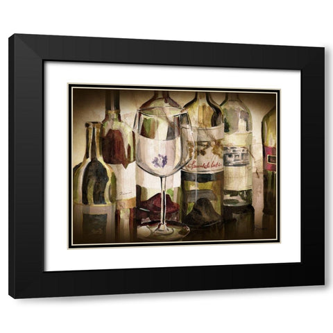 BandG Bottles Black Modern Wood Framed Art Print with Double Matting by French-Roussia, Heather A.
