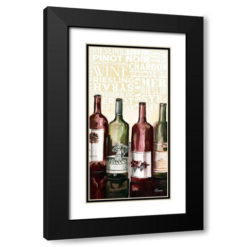 Wine Typography II Black Modern Wood Framed Art Print with Double Matting by French-Roussia, Heather A.