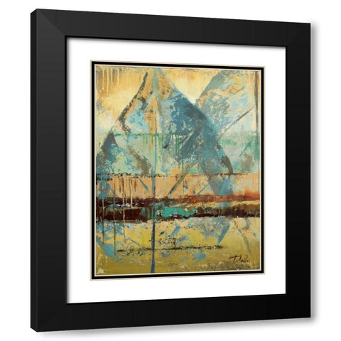 Rain Leaves I Black Modern Wood Framed Art Print with Double Matting by Pinto, Patricia