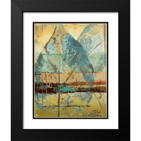 Rain Leaves I Black Modern Wood Framed Art Print with Double Matting by Pinto, Patricia