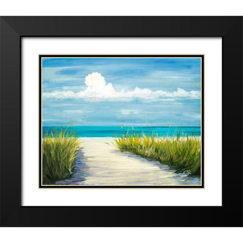 Beach Scene I Black Modern Wood Framed Art Print with Double Matting by DeRice, Julie